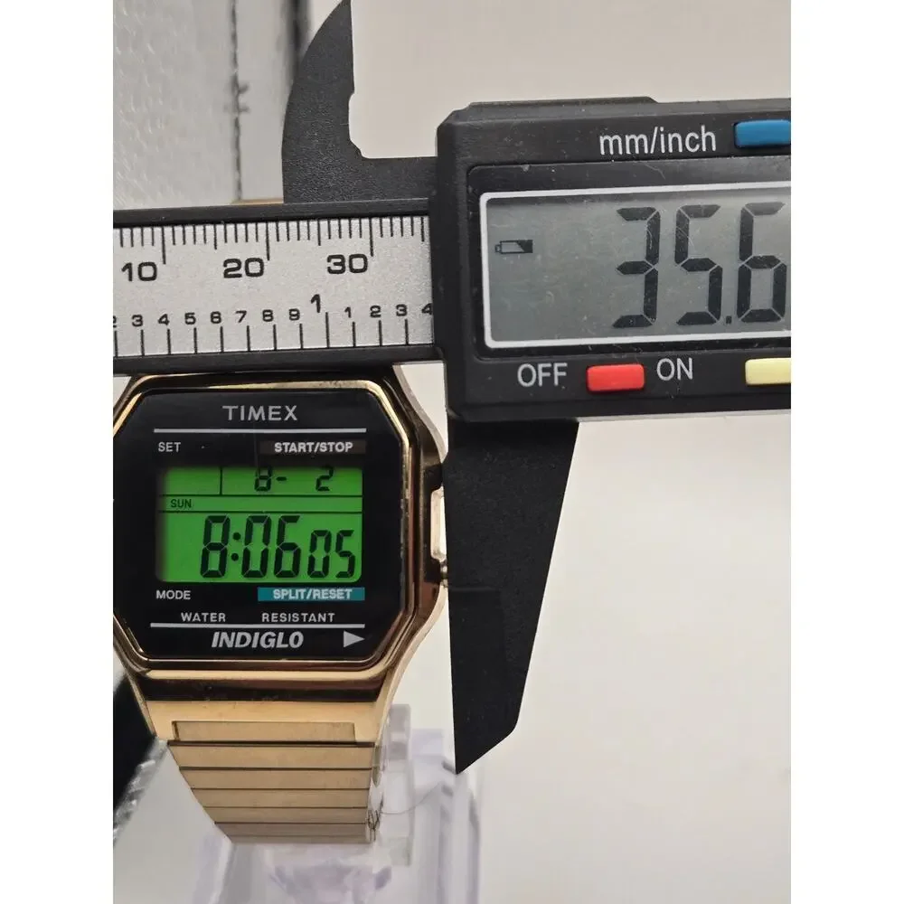 Vintage Timex 555 Gold Tone Digital Indiglo